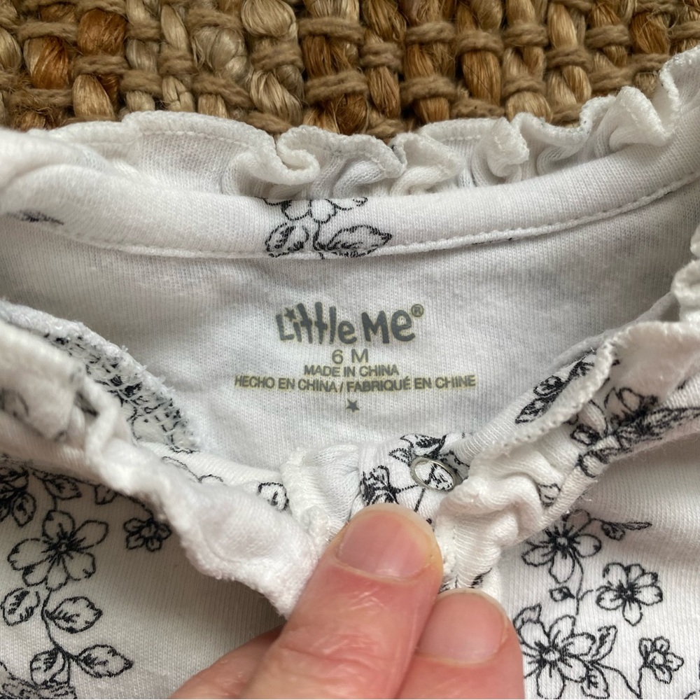 Little Me Floral Bird Print Footie - 6 Months - Picture 3 of 10